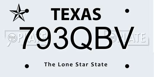 793QBV Texas License Plate