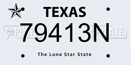79413N Texas License Plate