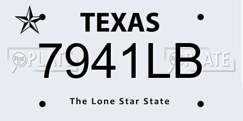 7941LB Texas License Plate