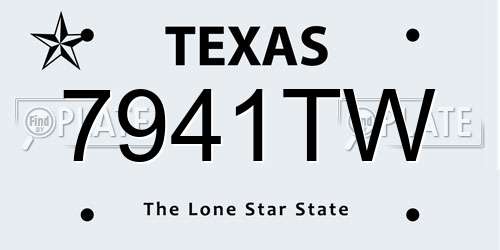 7941TW Texas License Plate
