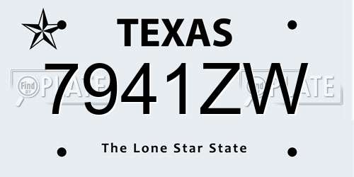 7941ZW Texas License Plate