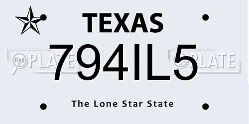 794IL5 Texas License Plate