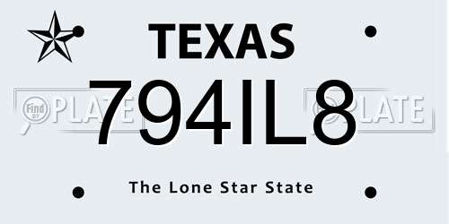 794IL8 Texas License Plate