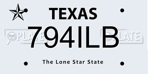 794ILB Texas License Plate