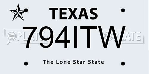 794ITW Texas License Plate