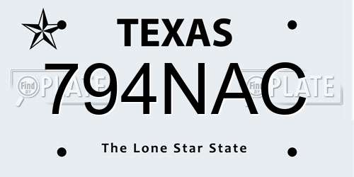 794NAC Texas License Plate