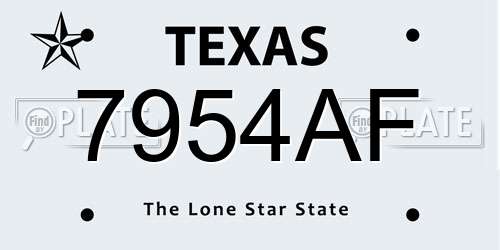 7954AF Texas License Plate