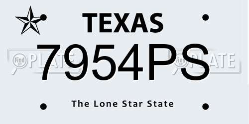 7954PS Texas License Plate