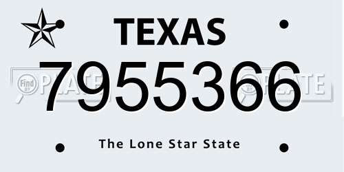 7955366 Texas License Plate