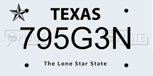 795G3N Texas License Plate