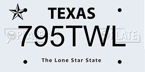 795TWL Texas License Plate