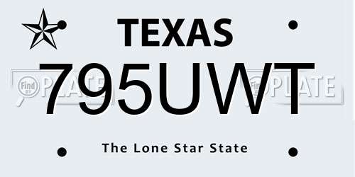 795UWT Texas License Plate