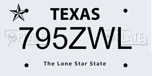 795ZWL Texas License Plate