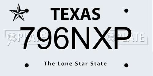 796NXP Texas License Plate