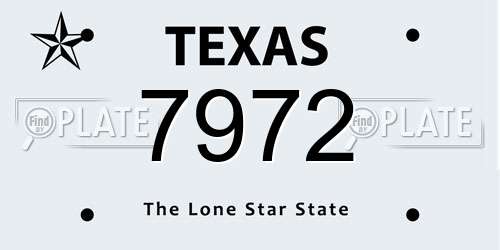 7972 Texas License Plate