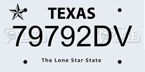 79792DV Texas License Plate