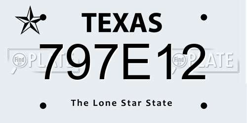 797E12 Texas License Plate