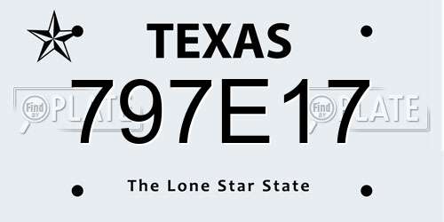797E17 Texas License Plate