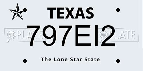 797EI2 Texas License Plate