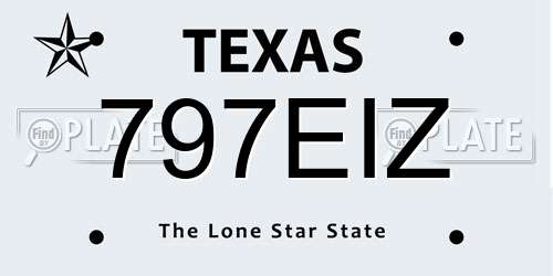 797EIZ Texas License Plate