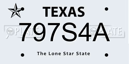797S4A Texas License Plate