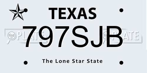 797SJB Texas License Plate
