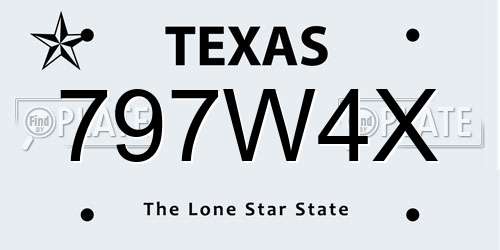 797W4X Texas License Plate