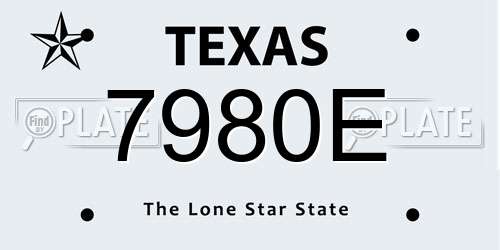 7980E Texas License Plate