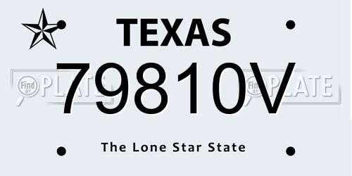79810V Texas License Plate
