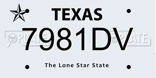 7981DV Texas License Plate