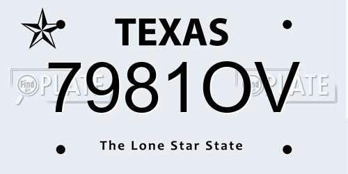 7981OV Texas License Plate