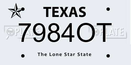 7984OT Texas License Plate