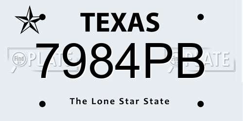 7984PB Texas License Plate