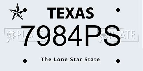 7984PS Texas License Plate