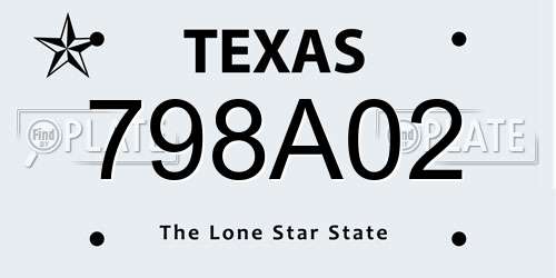 798A02 Texas License Plate