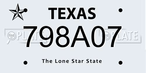 798A07 Texas License Plate