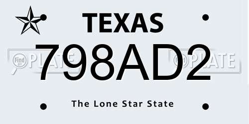 798AD2 Texas License Plate