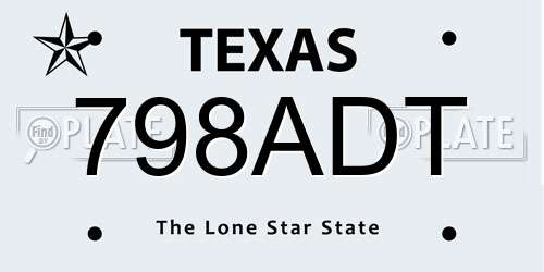 798ADT Texas License Plate