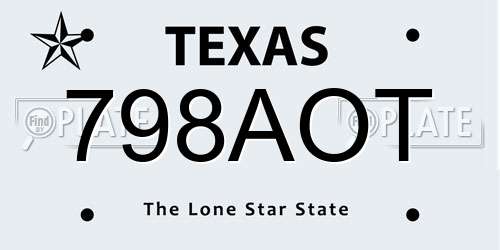 798AOT Texas License Plate