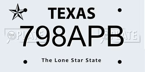 798APB Texas License Plate