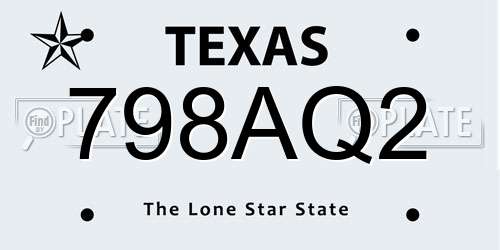 798AQ2 Texas License Plate