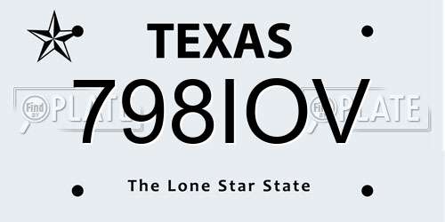 798IOV Texas License Plate
