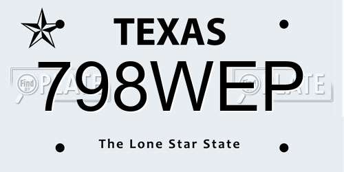 798WEP Texas License Plate