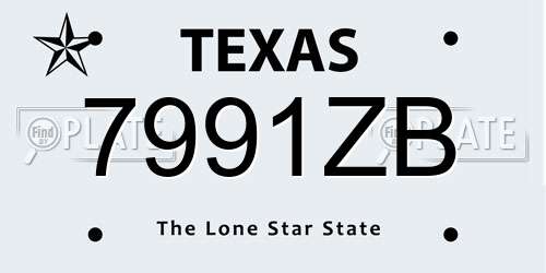 7991ZB Texas License Plate