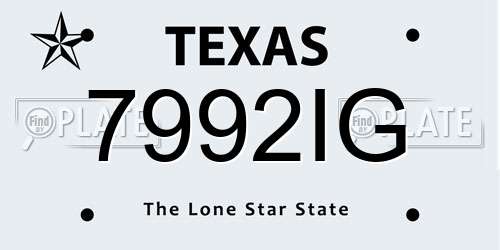 7992IG Texas License Plate