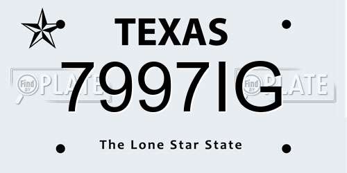 7997IG Texas License Plate