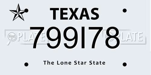 799I78 Texas License Plate