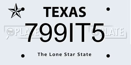799IT5 Texas License Plate