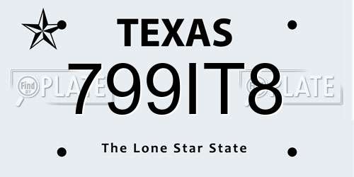 799IT8 Texas License Plate
