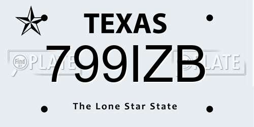 799IZB Texas License Plate